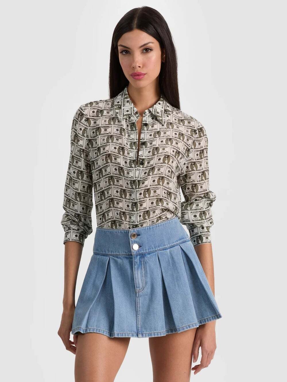 Alice + Olivia Willa Payday Silk Blouse Medium NWT $395